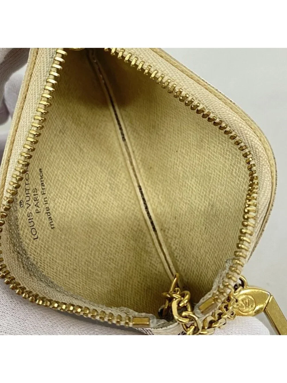 Louis Vuitton Coin Case Damier Azur Pochette Cles White